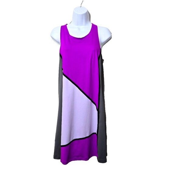 Title Nine Dress M Futurama Color Block Purple Athletic Athleisure Stretch Comfy - Picture 1 of 11
